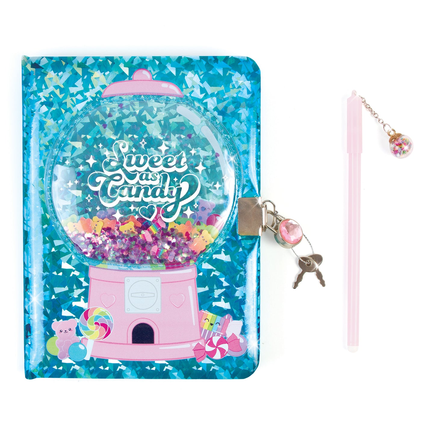 Bộ Sổ Khóa Và Bút Bubble Gum Glitter 3C4G 12052