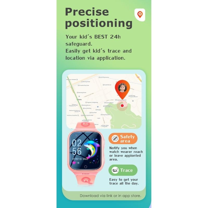 Đồng hồ thông minh cho bé 4G Cleverkid Hồng dịu dàng COOLKIDS HGW933
