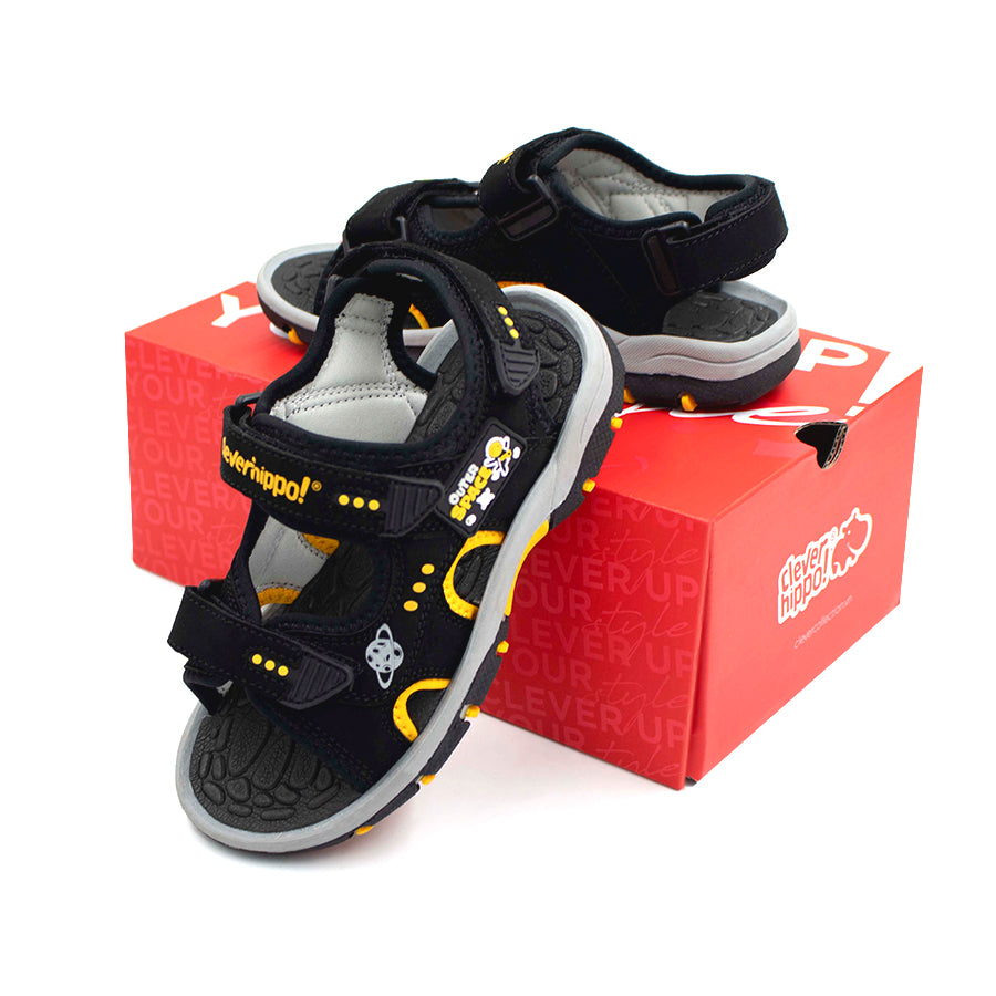 Giày Sandals Dynamic Space Adventure Đen Cam Clever Hippo SD301/BLACK