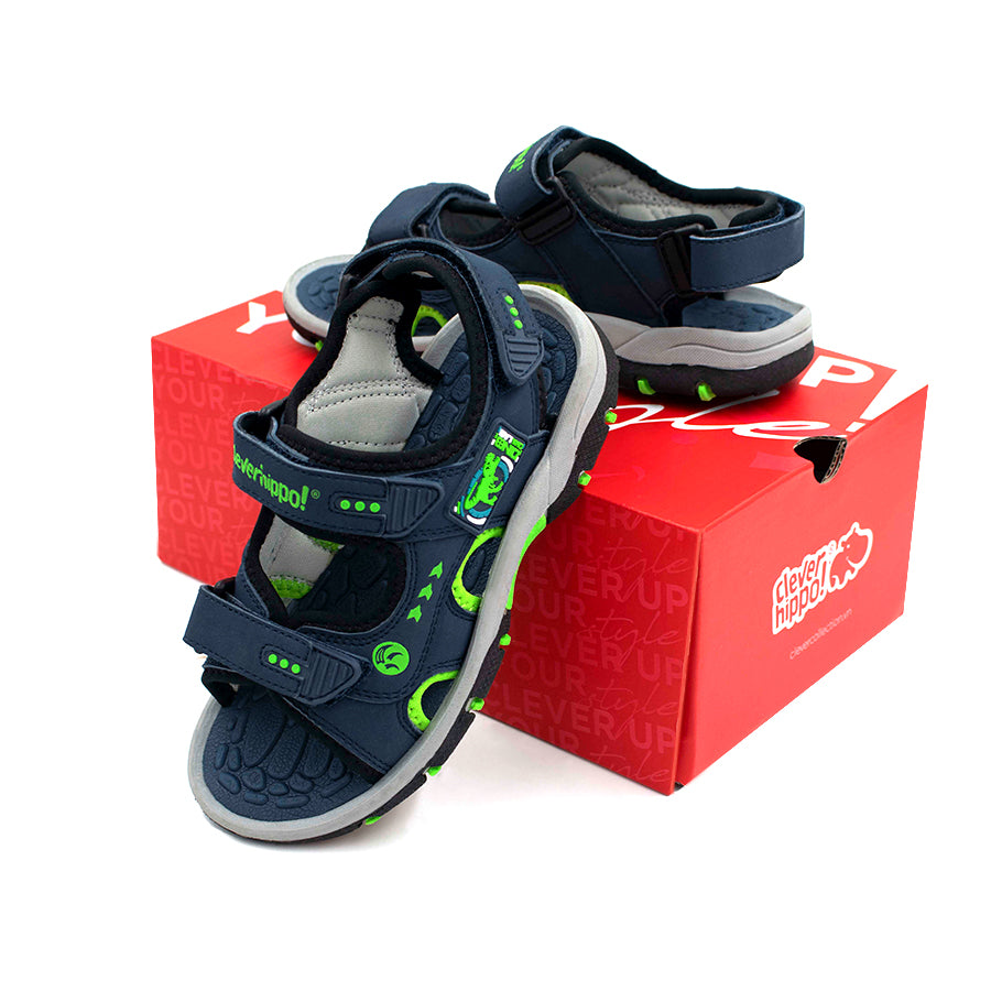 Giày Sandals Dynamic Khủng Long Siêu Đẳng Xanh Dương Clever Hippo SD301/BLUE