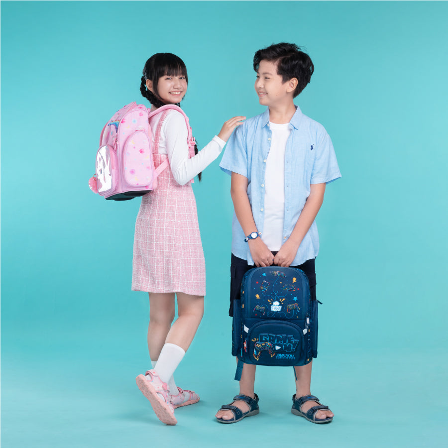 Balo Đi Học Fancy Kitty Pinky Hồng CLEVER HIPPO BK1232