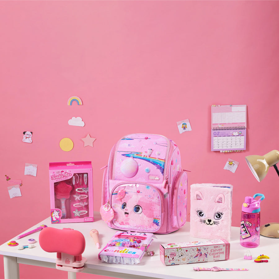 Balo Đi Học Fancy Kitty Pinky Hồng CLEVER HIPPO BK1232