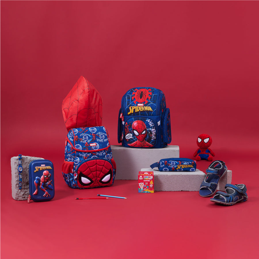 Balo Đi Học, Đi Chơi Hoodie Người Nhện Spider-Man Xanh CLEVER HIPPO BLS3108