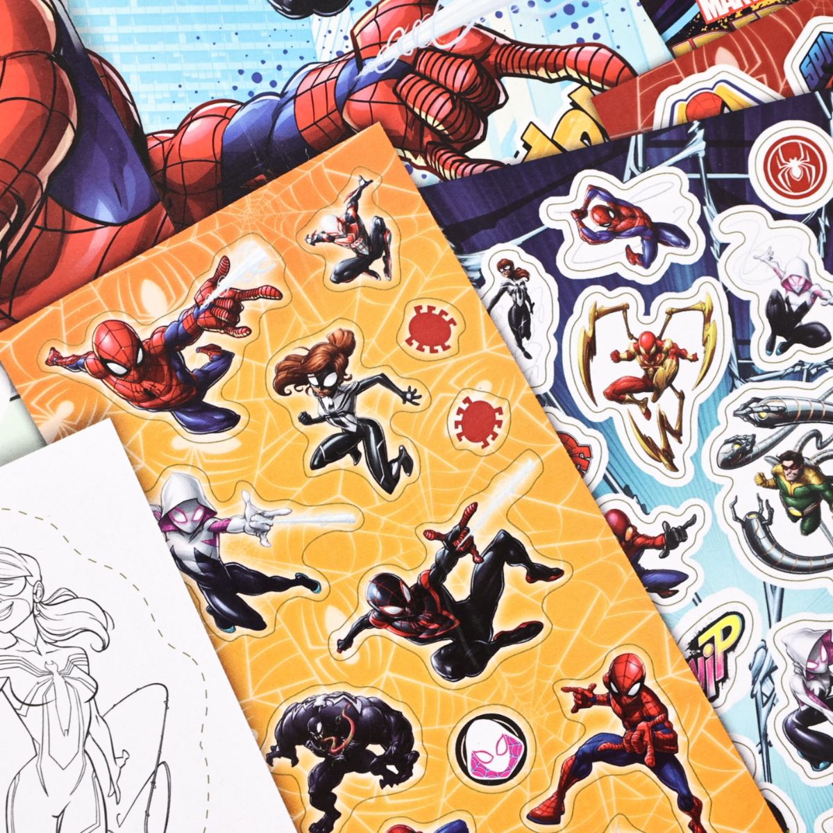 Bộ DIY Bút Màu, Sticker Và Sổ Chơi Game Spider-Man RED RIDGE 100201