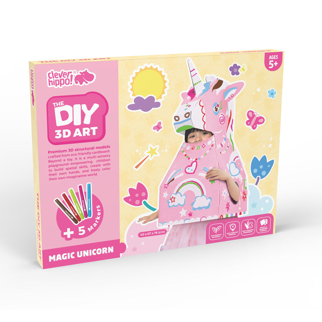 Đồ Chơi Trẻ Em: Bộ DIY Lắp Ráp Mô Hình 3D Magic Unicorn CLEVERHIPPO CJP02-UNIC