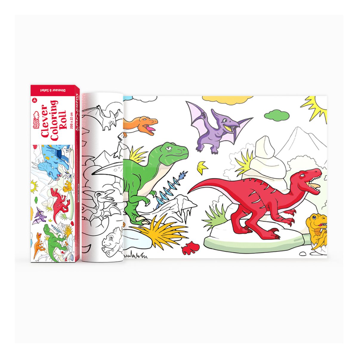 Sách Tô Màu Dạng Cuộn - Dinosaur & Safari CLEVERHIPPO CR04
