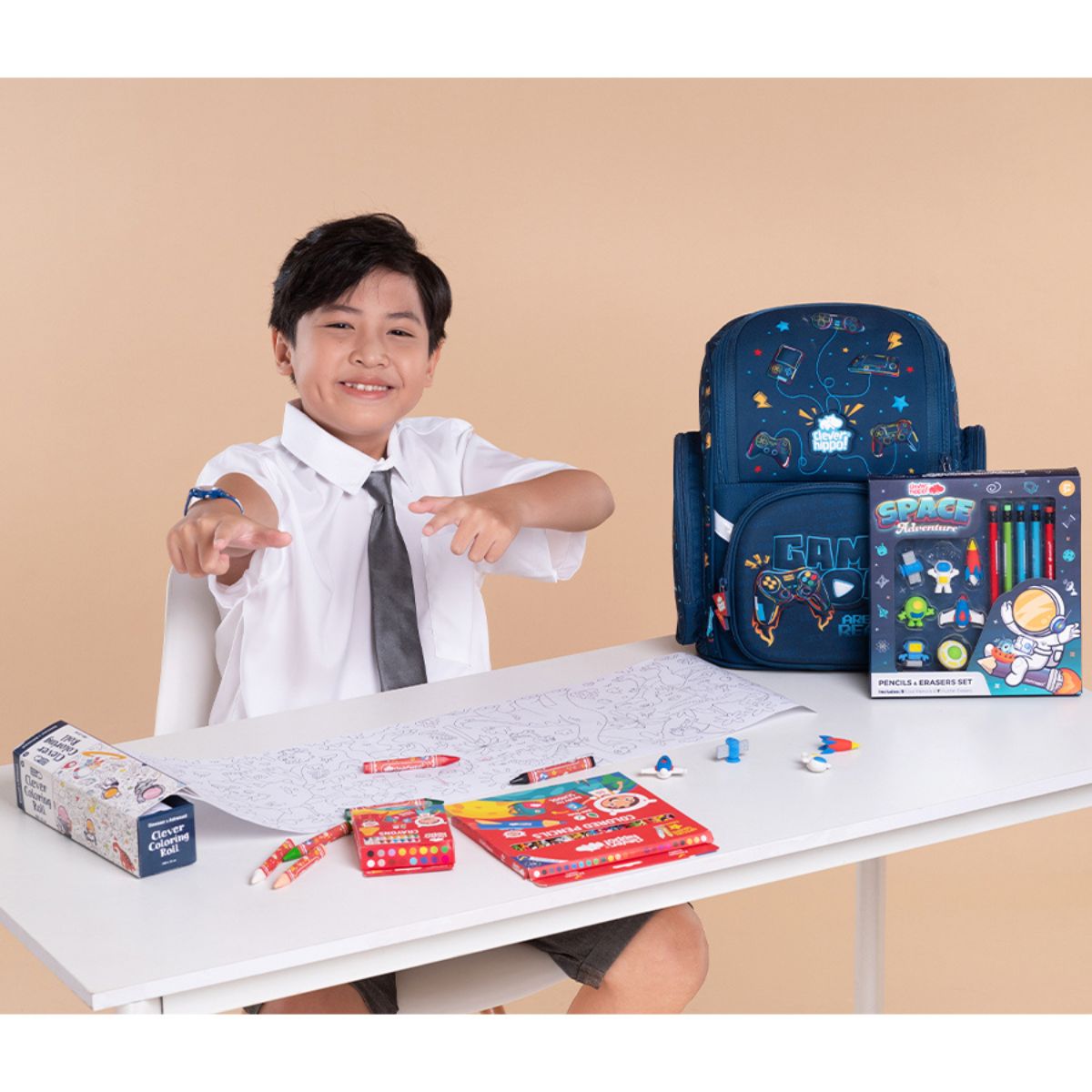 Sách Tô Màu Dạng Cuộn - Dinosaur & Safari CLEVERHIPPO CR04