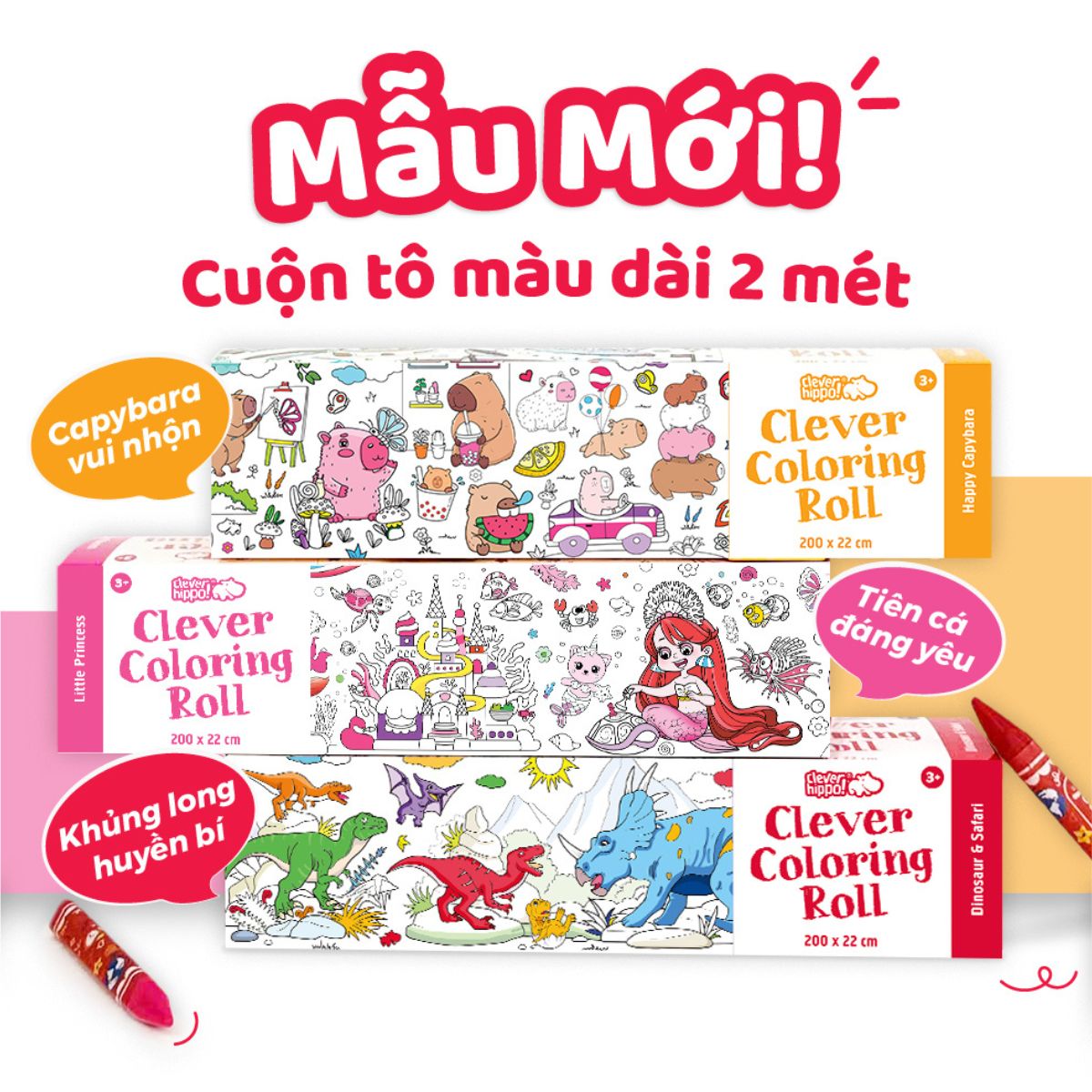 Sách Tô Màu Dạng Cuộn - Happy Capybara CLEVERHIPPO CR05