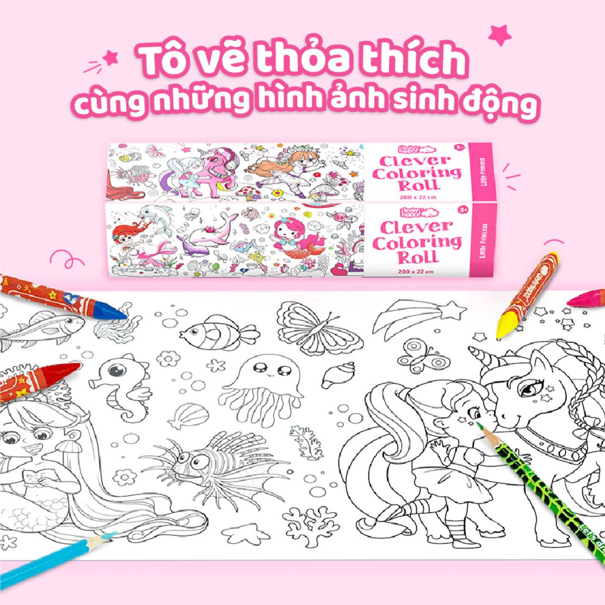 Sách Tô Màu Dạng Cuộn - Little Princess CLEVERHIPPO CR03