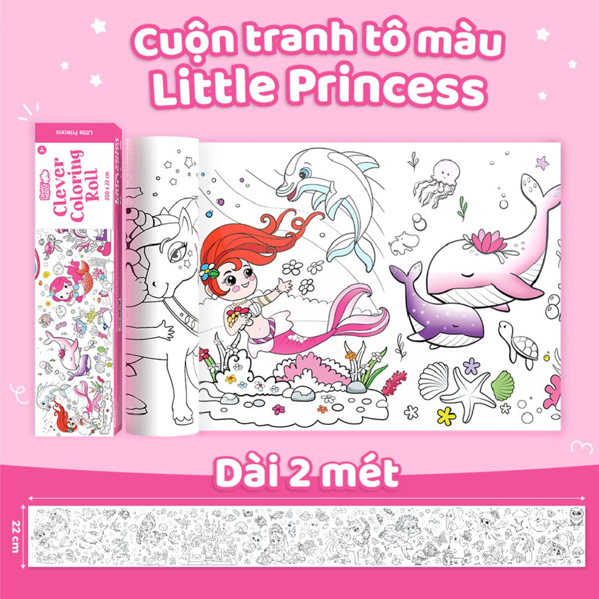 Sách Tô Màu Dạng Cuộn - Little Princess CLEVERHIPPO CR03