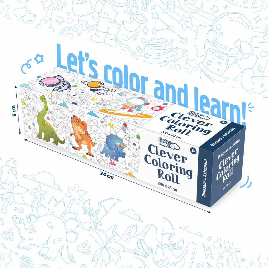 Sách Tô Màu Dạng Cuộn Dinosaur & Astronaut CLEVERHIPPO CR02