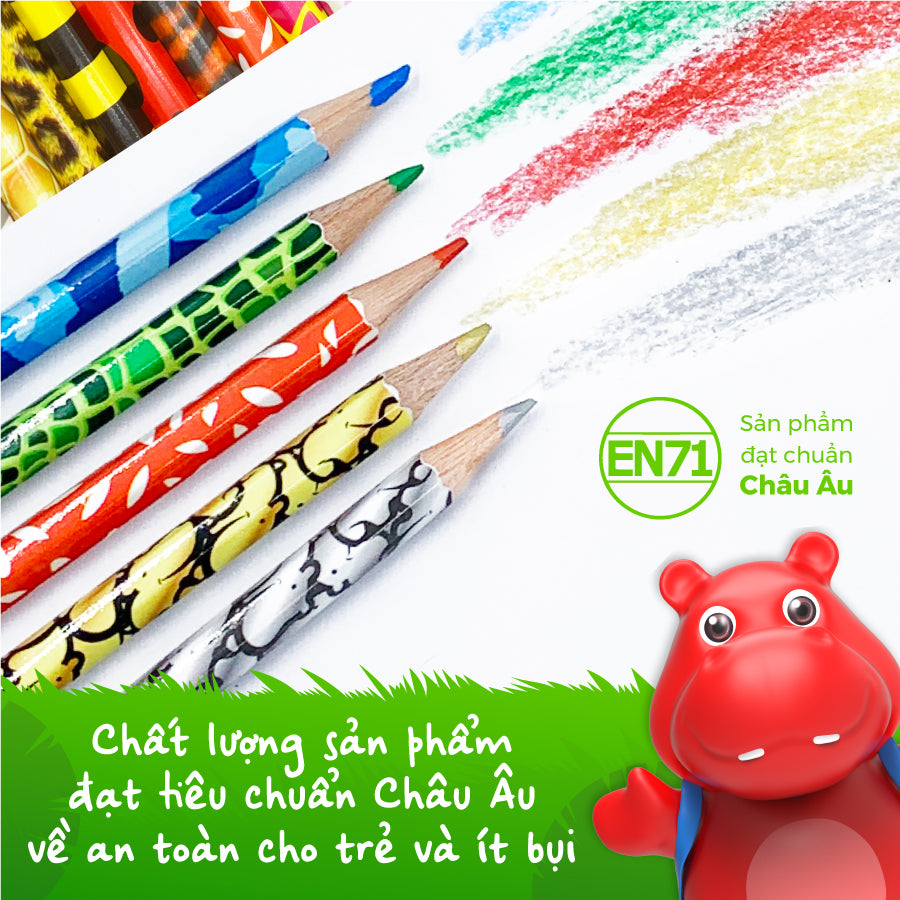 Bộ Bút Chì Màu Tropical Jungle - 24 màu CLEVERHIPPO COPEN2401