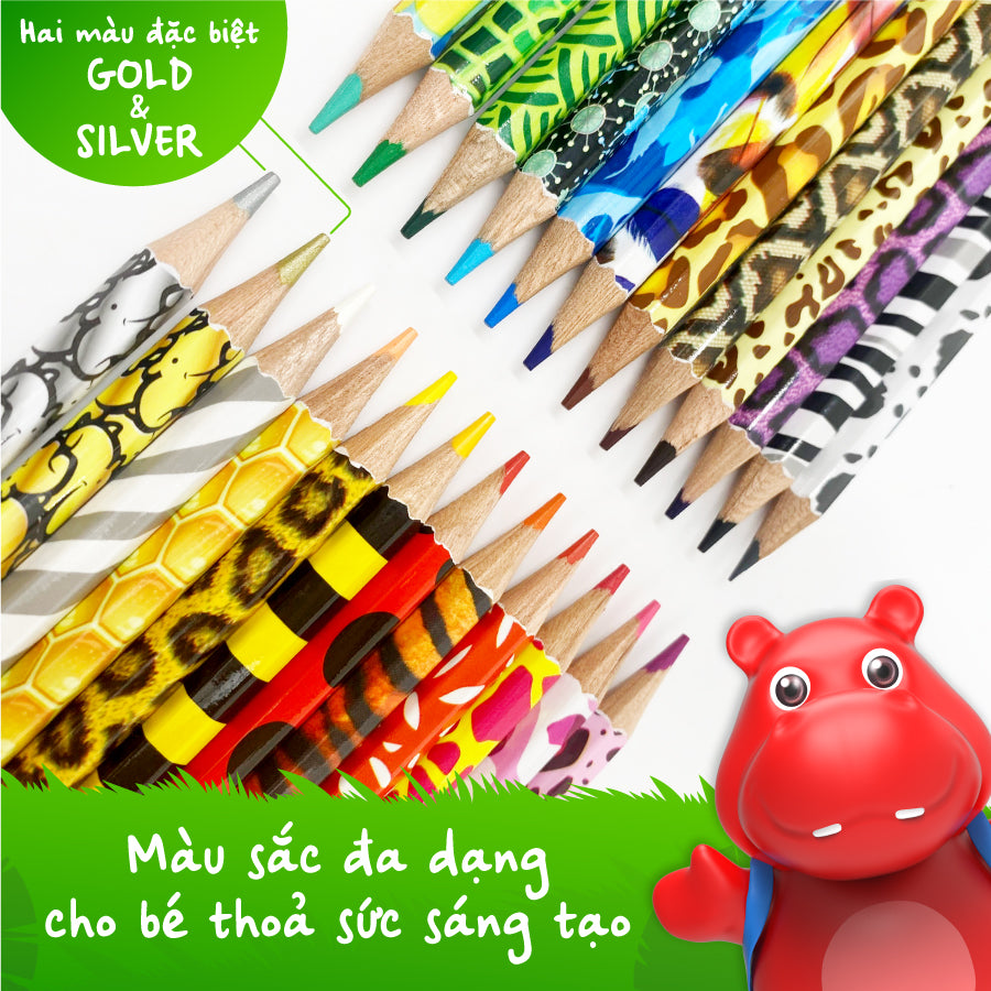 Bộ Bút Chì Màu Tropical Jungle - 24 màu CLEVERHIPPO COPEN2401