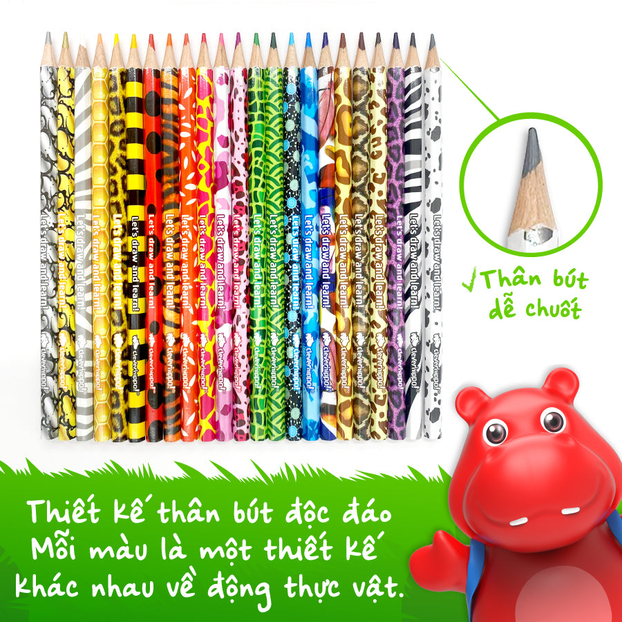 Bộ Bút Chì Màu Tropical Jungle - 24 màu CLEVERHIPPO COPEN2401