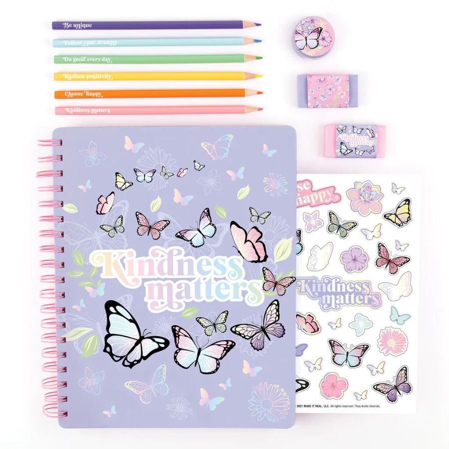 Bộ sổ tay, bút chì màu - Butterfly 3C4G 12025