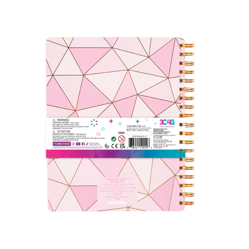 Combo sổ tay, bút chì màu - Pink & Gold