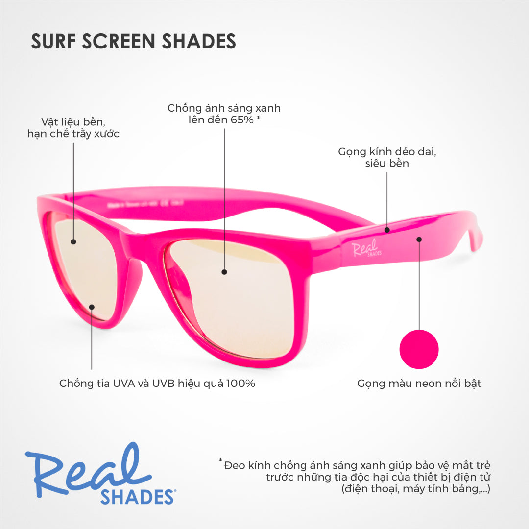 Kính chống ánh sáng xanh Neon Pink REALSHADES 4SCRNPK