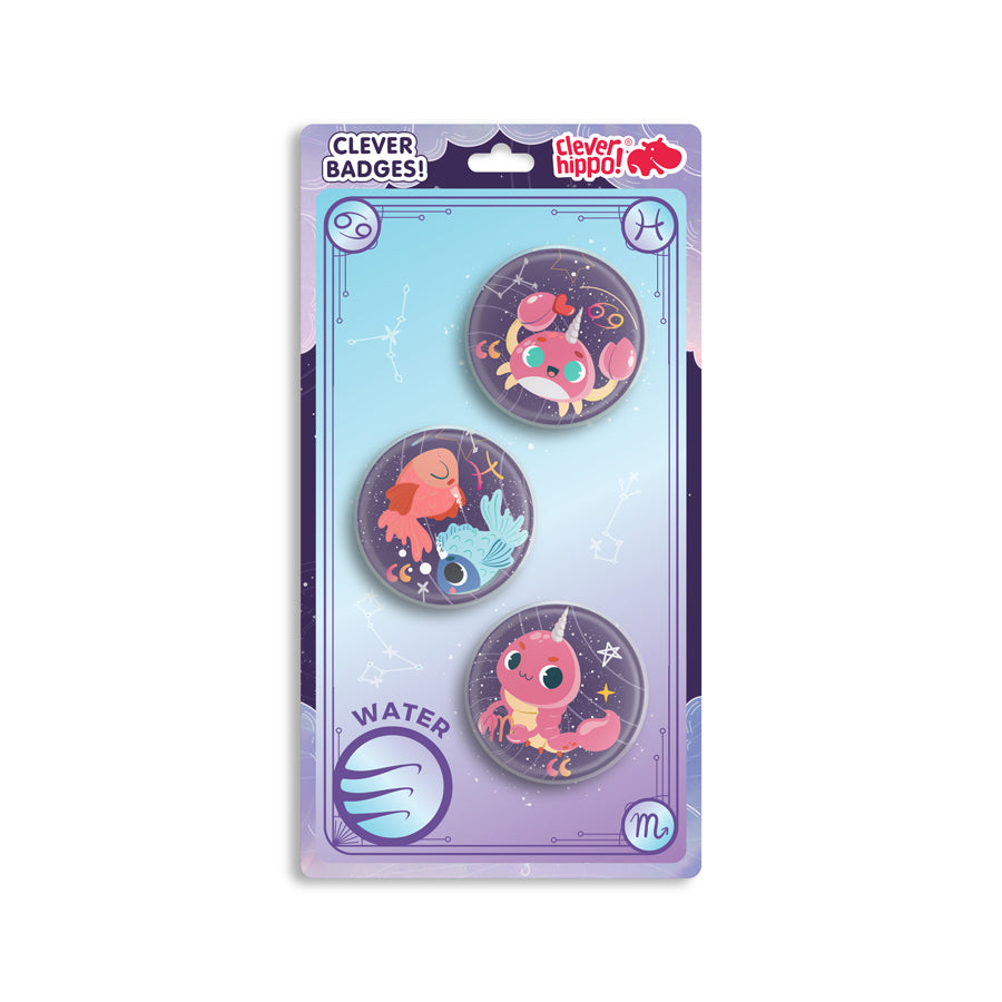 Huy hiệu Unicorn Horoscope - Water CLEVERHIPPO BADGE05