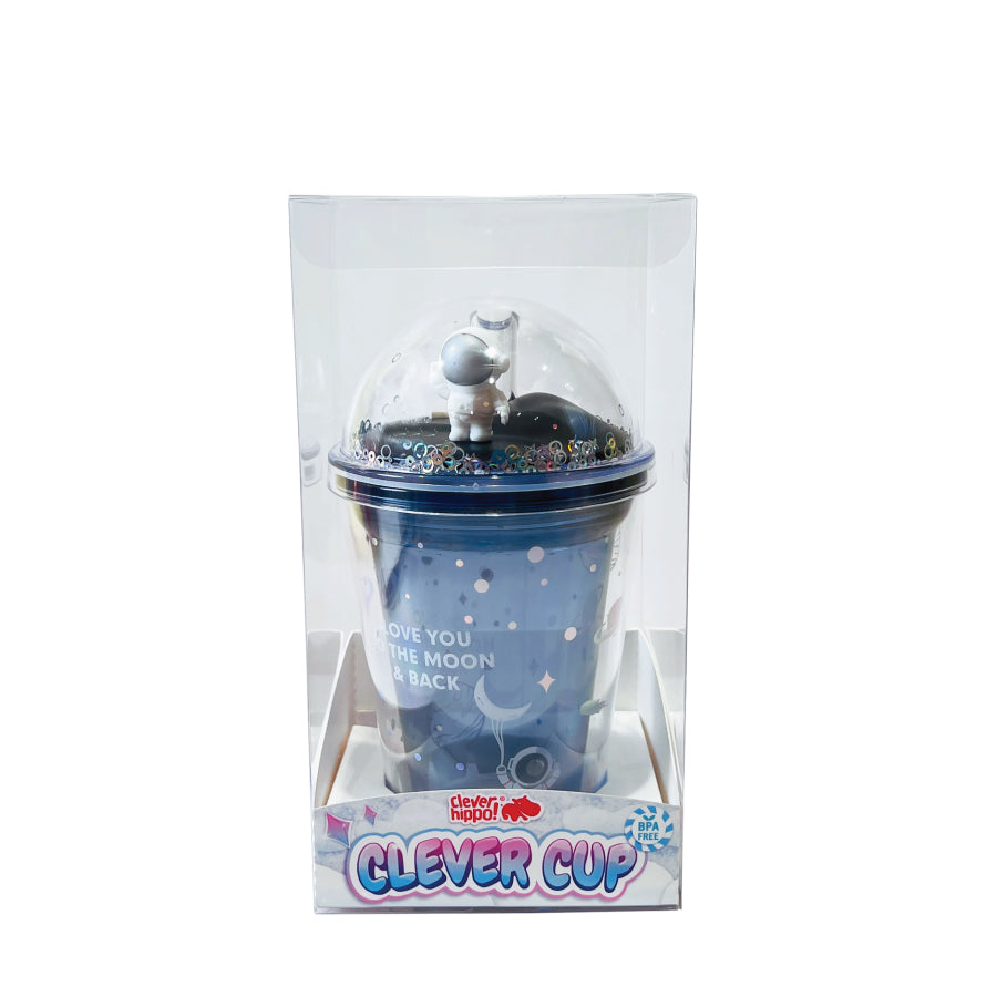 Ly nhựa Clever Cup Astronaut Galaxy Xanh CLEVERHIPPO PCUP05