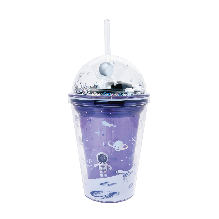 Ly nhựa Clever Cup Astronaut Galaxy Tím CLEVERHIPPO PCUP05