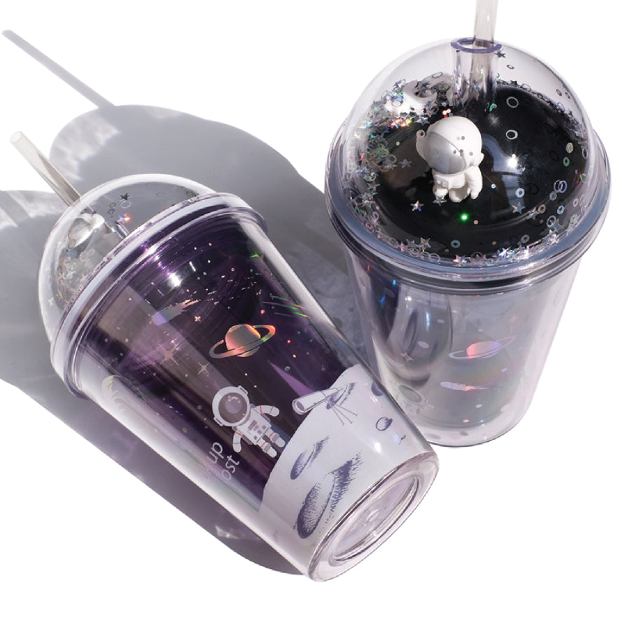 Ly nhựa Clever Cup Astronaut Galaxy Tím CLEVERHIPPO PCUP05