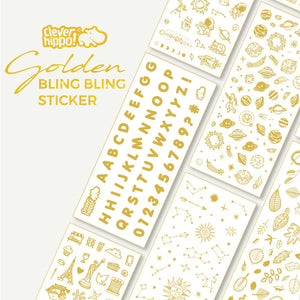 Bộ Golden Sticker lấp lánh Golden CLEVERHIPPO STICKER01