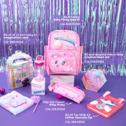Balo Đi Học Fancy Size S Kitty Pinky CLEVER HIPPO BK1108