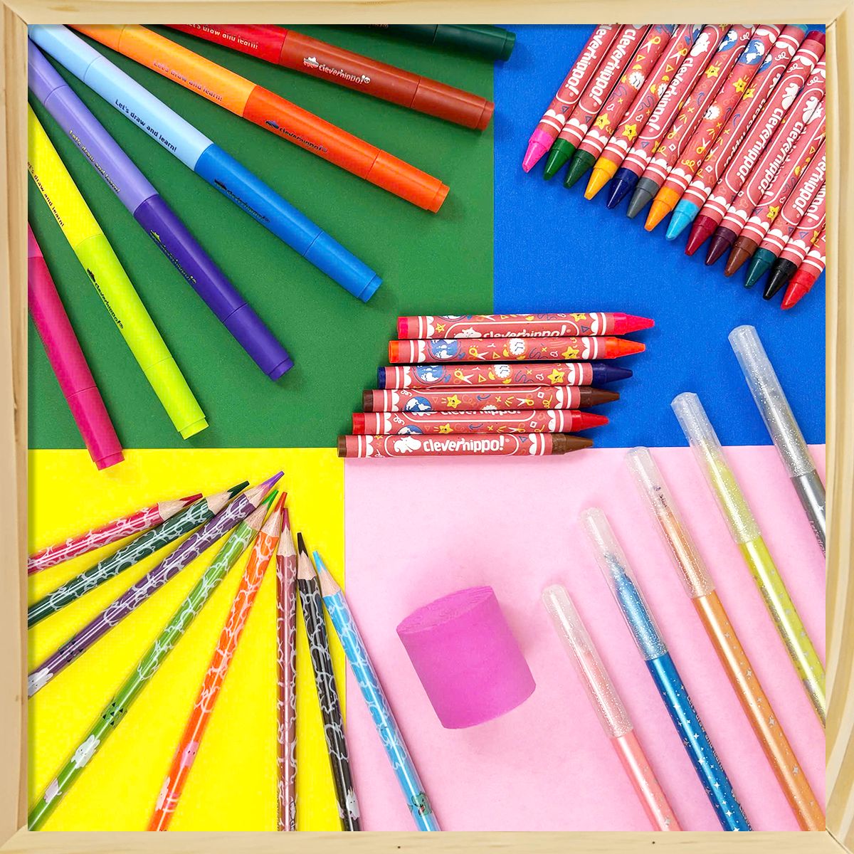 Bộ Bút Sáp 28 màu - Artist Crayons CLEVER HIPPO CRAYON2801