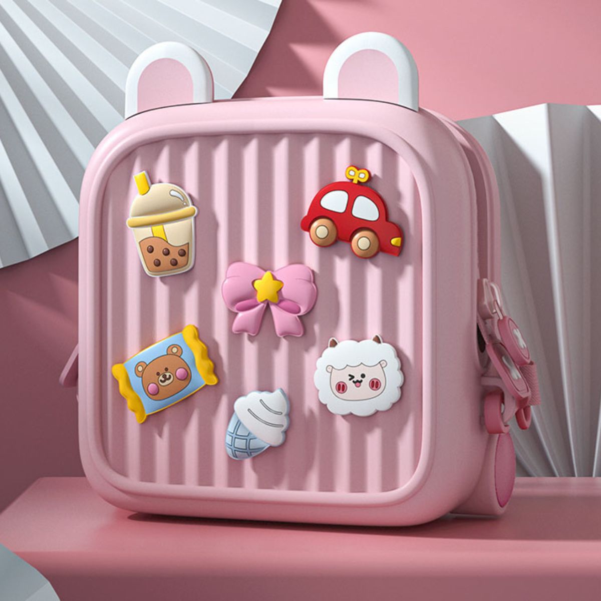 Ba Lô Đi Học, Đi Chơi Mini Kèm Charm KOOOL Hồng K32/PINK