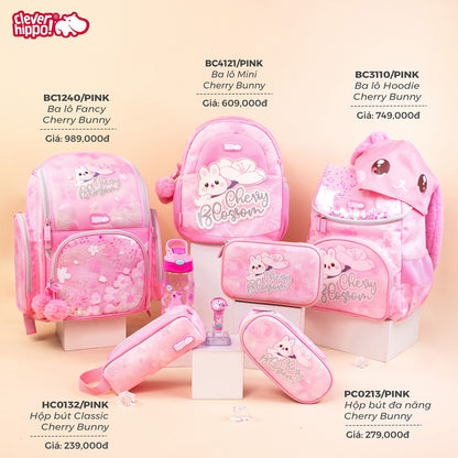Ba Lô Đi Học, Đi Chơi Có Nón Hoodie Cherry Bunny CLEVER HIPPO BC3110