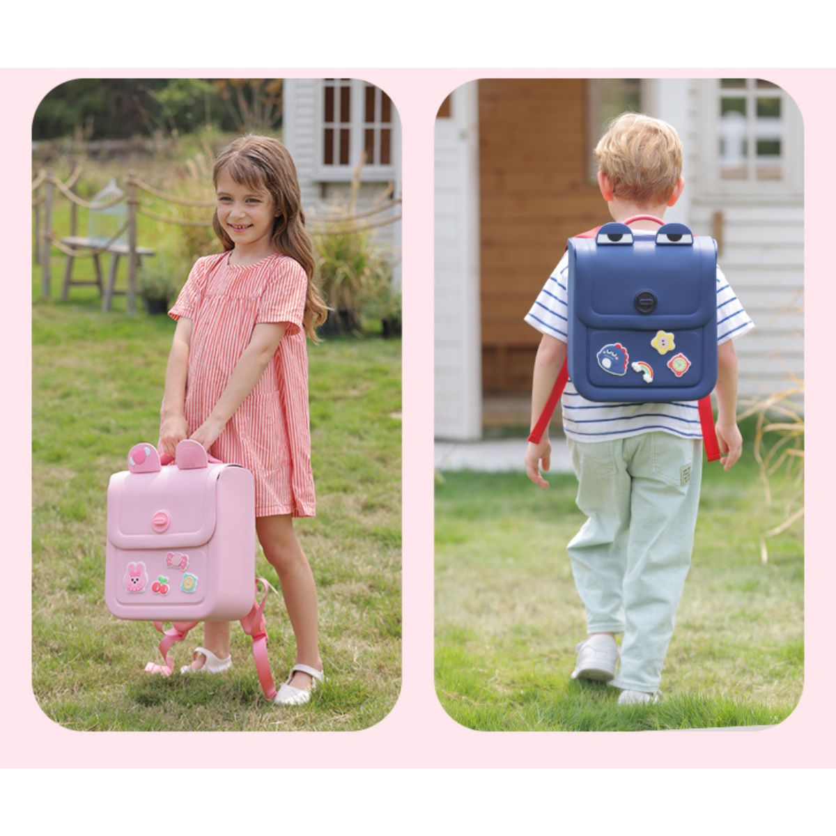 Ba Lô Đi Học, Đi Chơi Kèm Charm Cute Hồng Xinh Xắn KOOOL K87/PINK