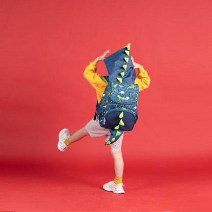 Ba Lô Đi Học Đi Chơi Có Nón Hoodie Khủng Long Siêu Đẳng CLEVERHIPPO BD3109