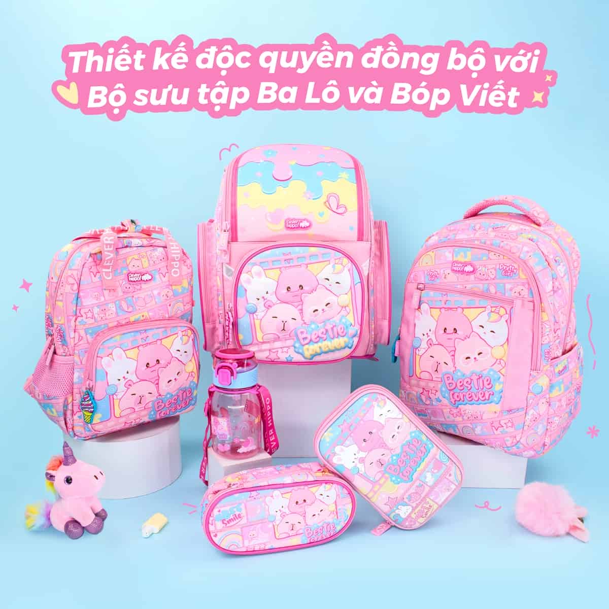 Bình Nước Có Dây Đeo Bestie Forever CLEVERHIPPO WB03