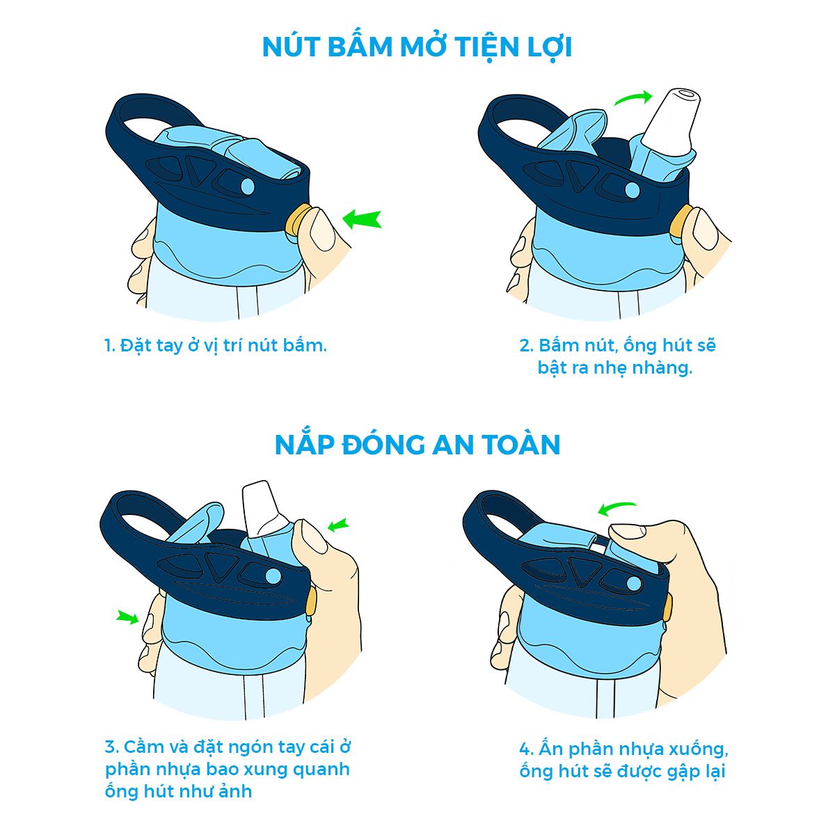 Bình Nước Nhựa Ống Hút Gập Space Adventure - Astro CLEVERHIPPO WB04/NAVY