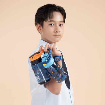 Bình Nước Nhựa Ống Hút Gập Space Adventure - Astro CLEVERHIPPO WB04/NAVY