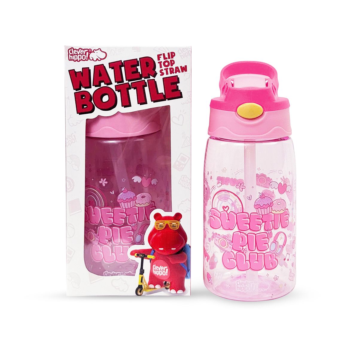 Bình Nước Nhựa Ống Hút Gập Sweetie Pie Club CLEVERHIPPO WB04/LIGHTPINK