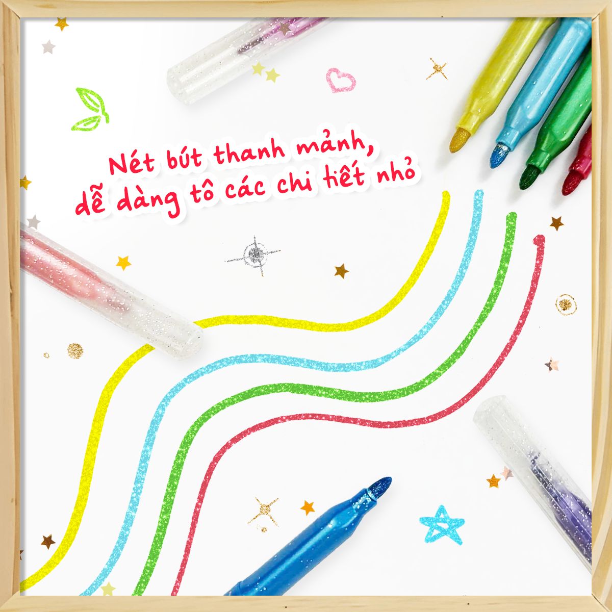 Bộ 12 Bút Glitter Marker CLEVER HIPPO GLITTERM1201