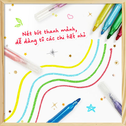Bộ 12 Bút Glitter Marker CLEVER HIPPO GLITTERM1201