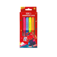 Bộ 12 Bút Marker 2 Đầu 24 Màu CLEVER HIPPO MARKER1201