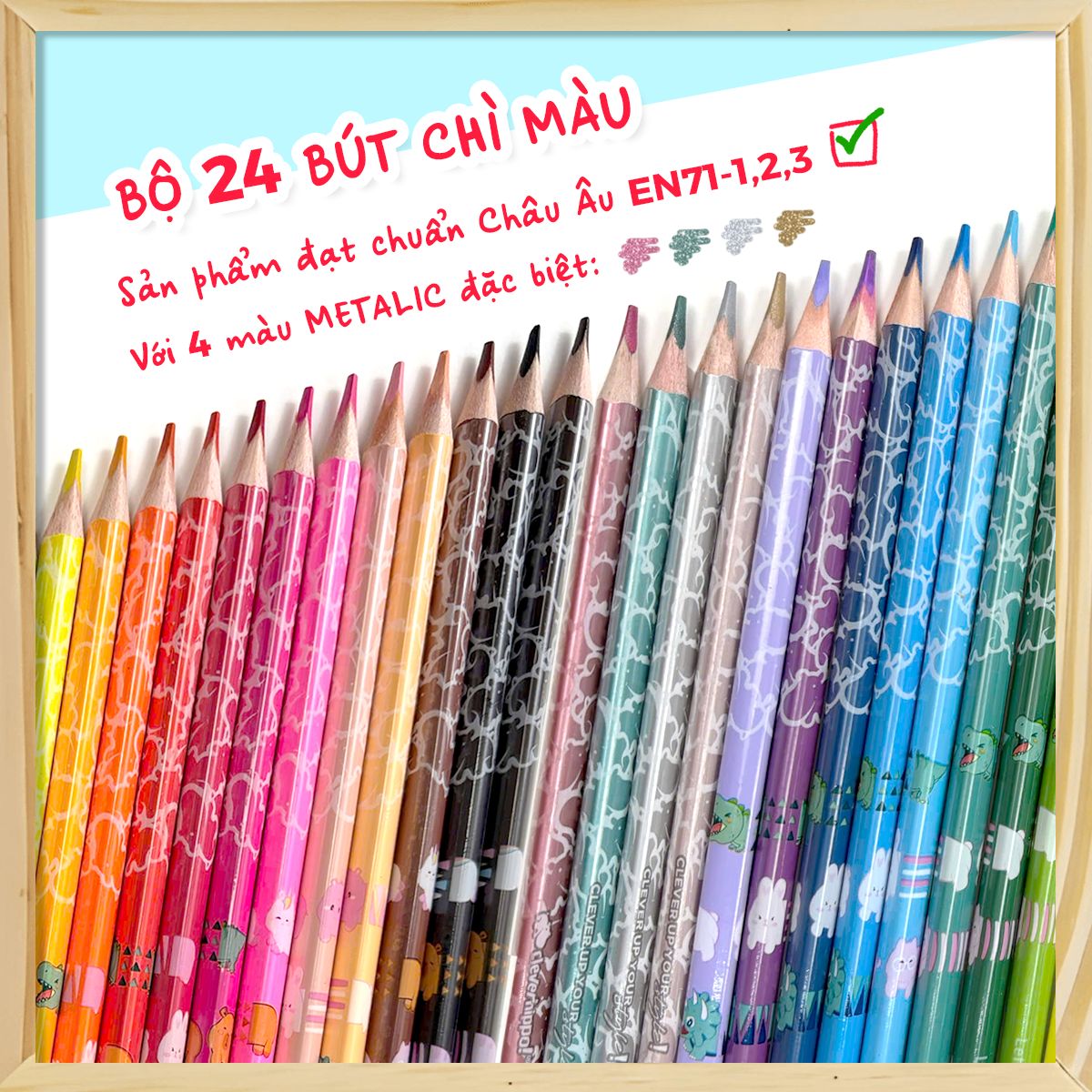 Bộ Bút Chì Màu Creative Extra Metalic - 24 Màu CLEVERHIPPO COPEN2402