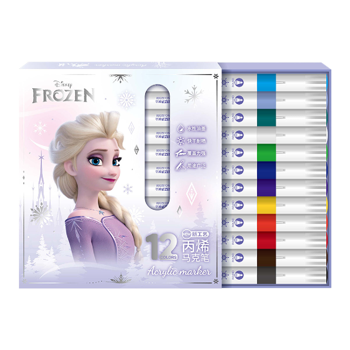 Bộ Bút Lông 12 Màu Disney Frozen Unimass E1029F