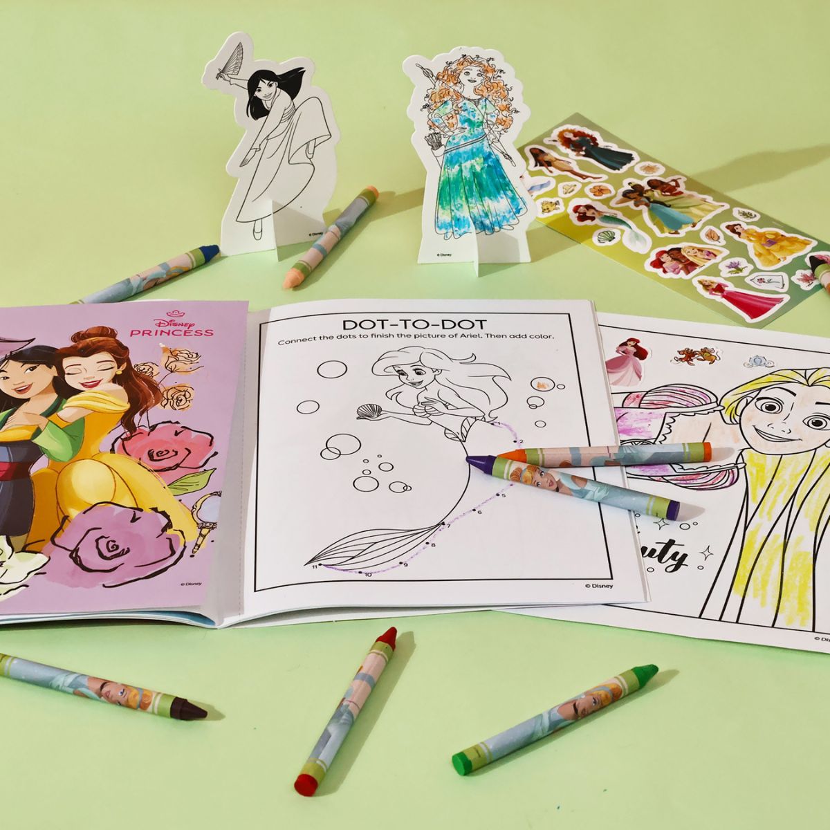 Bộ DIY Bút Màu, Sticker Và Sổ Chơi Game Disney Princess RED RIDGE 100202