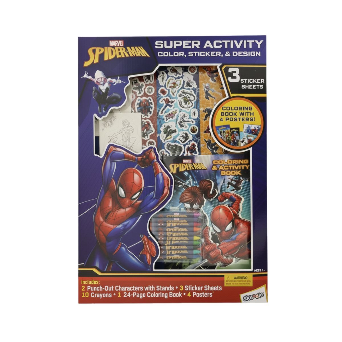 Bộ DIY Bút Màu, Sticker Và Sổ Chơi Game Spider-Man RED RIDGE 100201