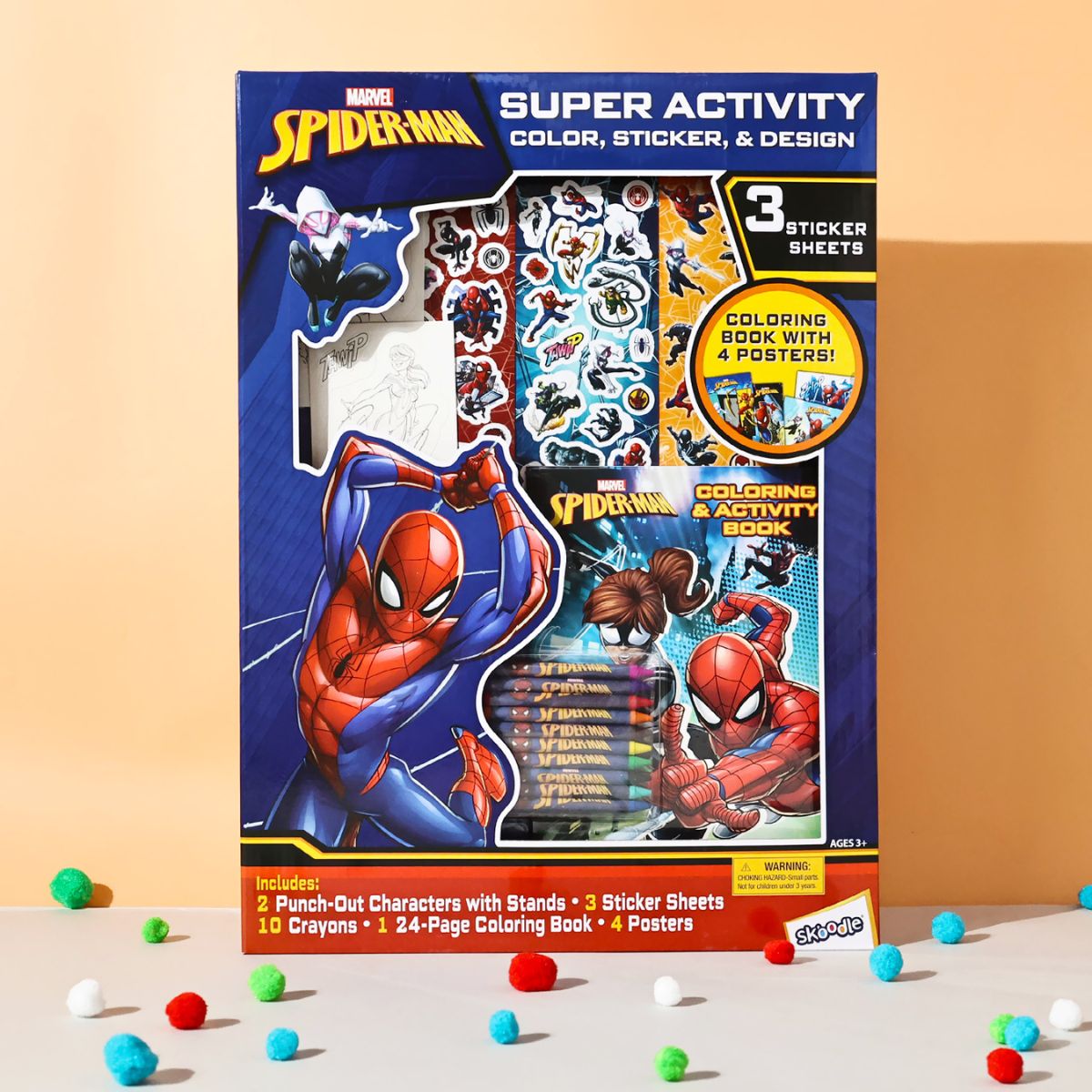 Bộ DIY Bút Màu, Sticker Và Sổ Chơi Game Spider-Man RED RIDGE 100201