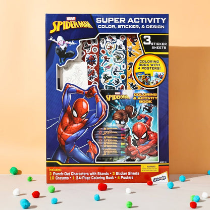 Bộ DIY Bút Màu, Sticker Và Sổ Chơi Game Spider-Man RED RIDGE 100201