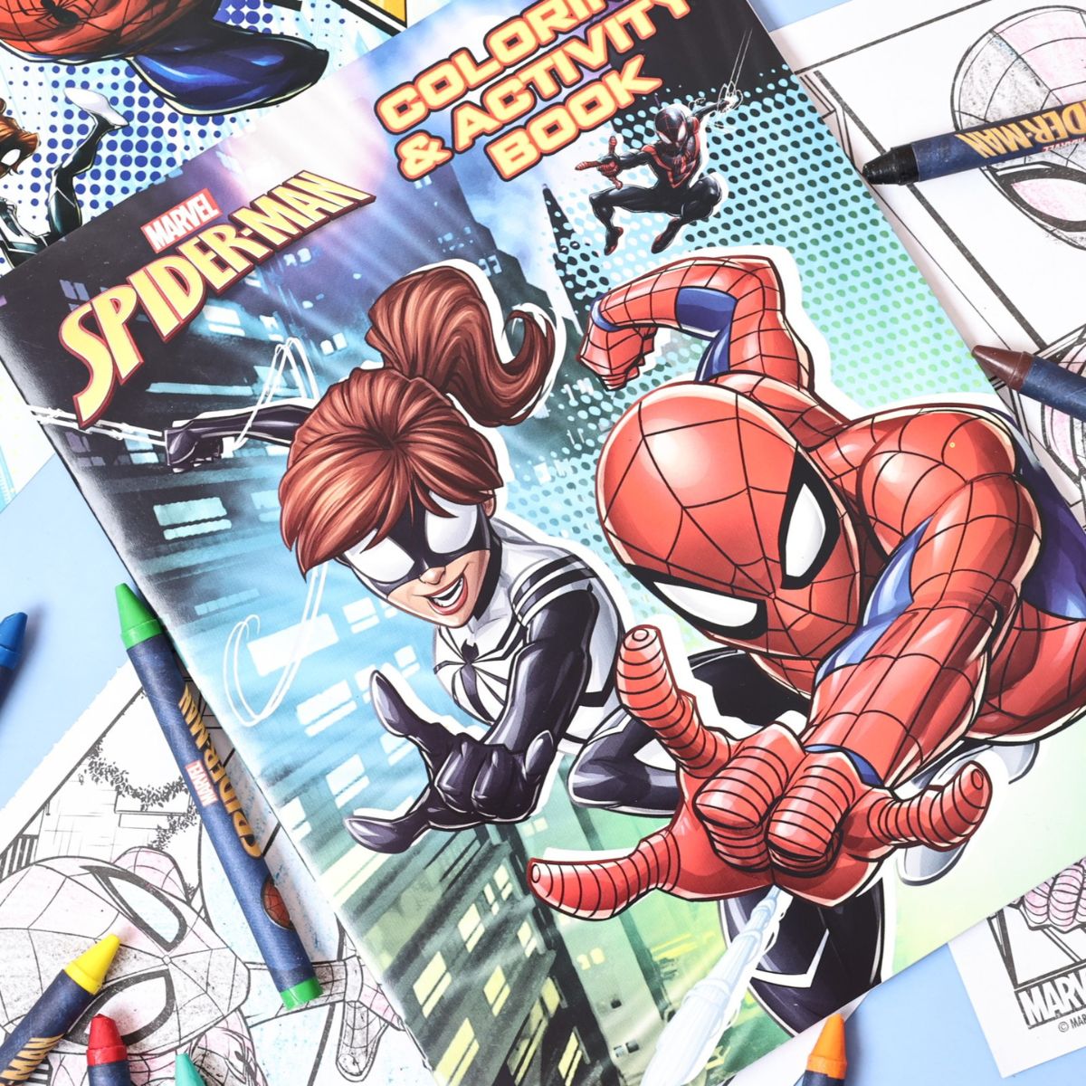 Bộ DIY Bút Màu, Sticker Và Sổ Chơi Game Spider-Man RED RIDGE 100201