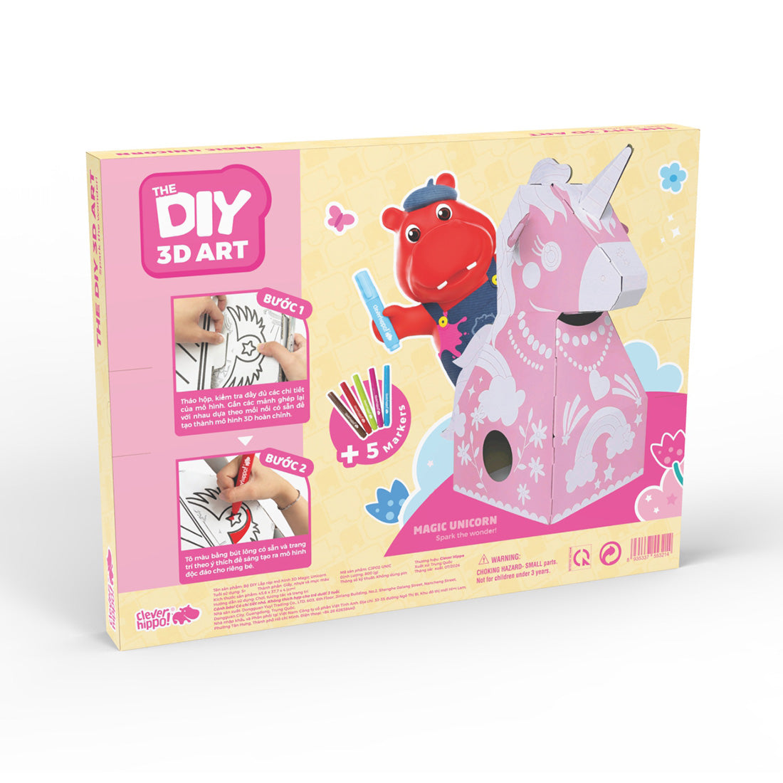 Đồ Chơi Trẻ Em: Bộ DIY Lắp Ráp Mô Hình 3D Magic Unicorn CLEVERHIPPO CJP02-UNIC