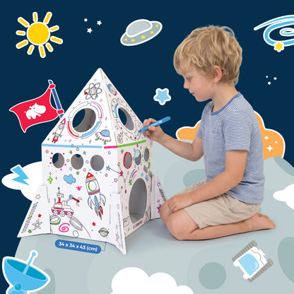 Đồ Chơi Trẻ Em: Bộ DIY Lắp Ráp Mô Hình 3D The Alpha Rocket CLEVERHIPPO CJP06-ROCKET