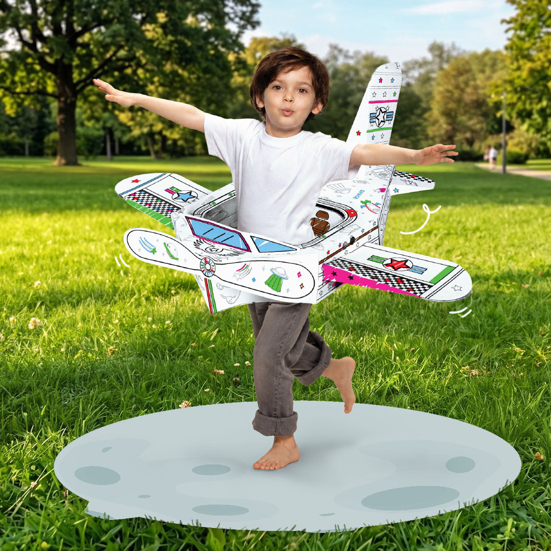 Đồ Chơi Trẻ Em: Bộ DIY Lắp Ráp Mô Hình 3D The Explorer Jet CLEVERHIPPO CJP07-JET