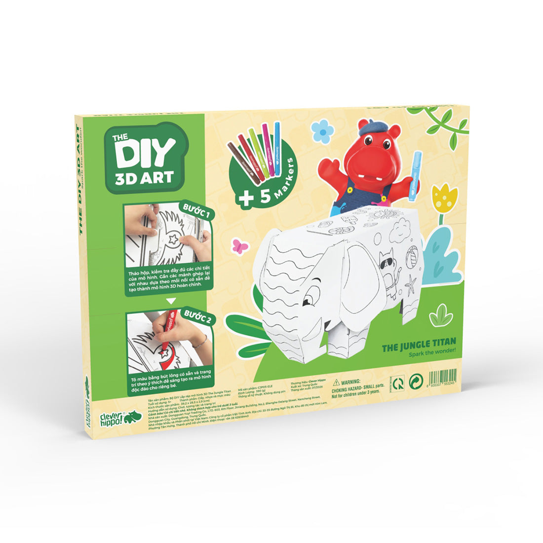 Đồ Chơi Trẻ Em: Bộ DIY Lắp Ráp Mô Hình 3D The Jungle Titan CLEVERHIPPO CJP05-ELE